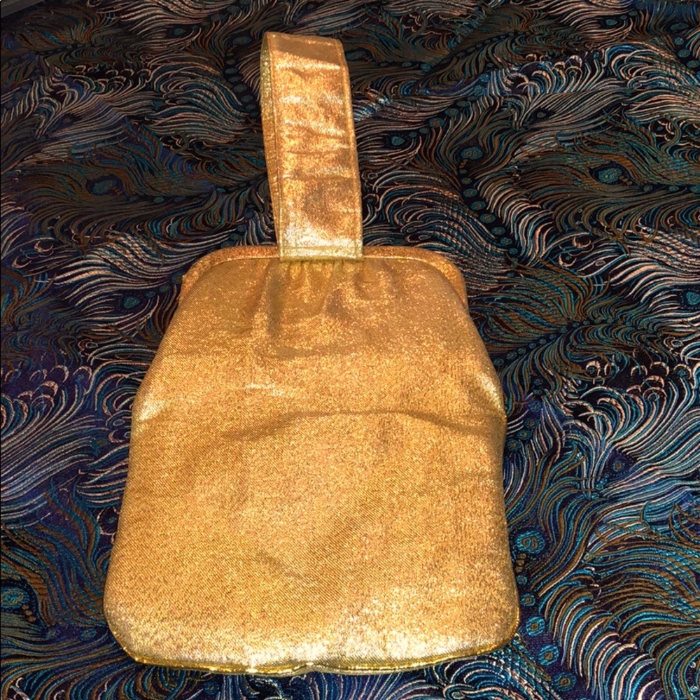 Vintage Gold Lame Wrist Purse